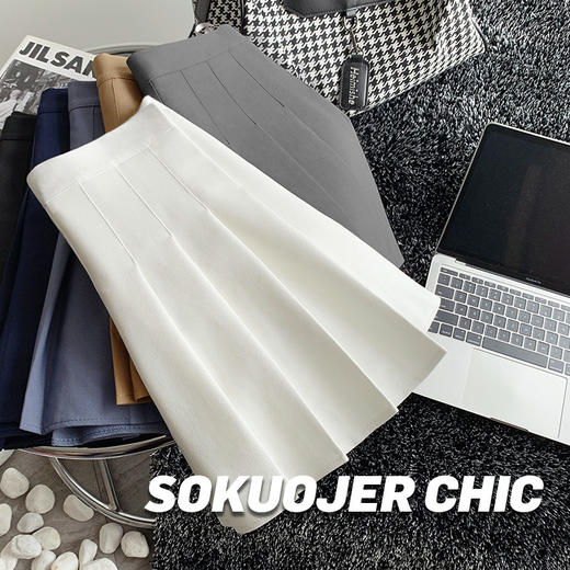 夏季【a字高腰大码半身裙】高品质百褶裙女 日系学生防走光jk短裙 商品图0