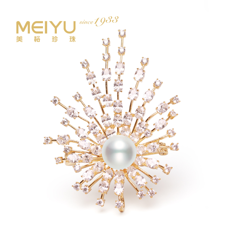 美裕 淡水珍珠胸花9-10mm 108549