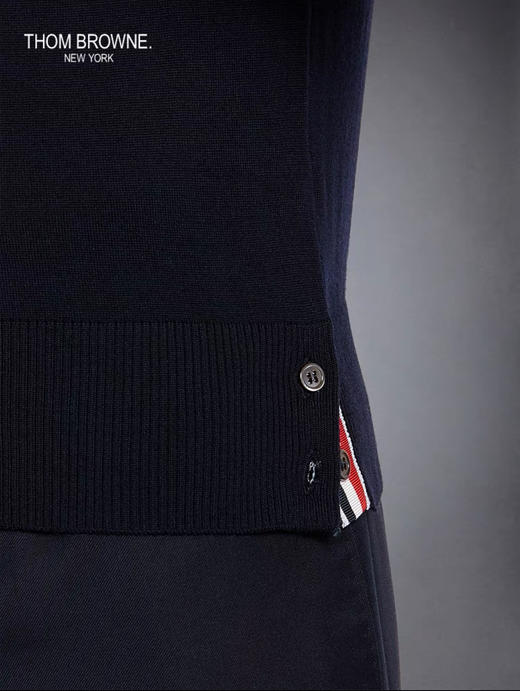 【2F】Luxemporium睿锦尚品 THOM BROWNE 男士春夏四条纹羊毛针织短袖POLO衫 商品图3