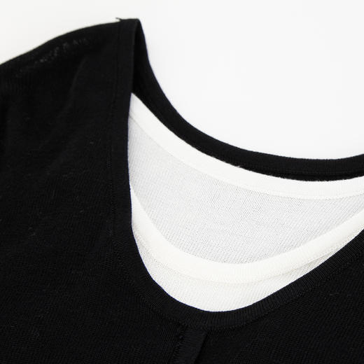 PE636斯尔丽2024新款撞色假两件轻薄显瘦时尚百搭针织上衣 商品图4