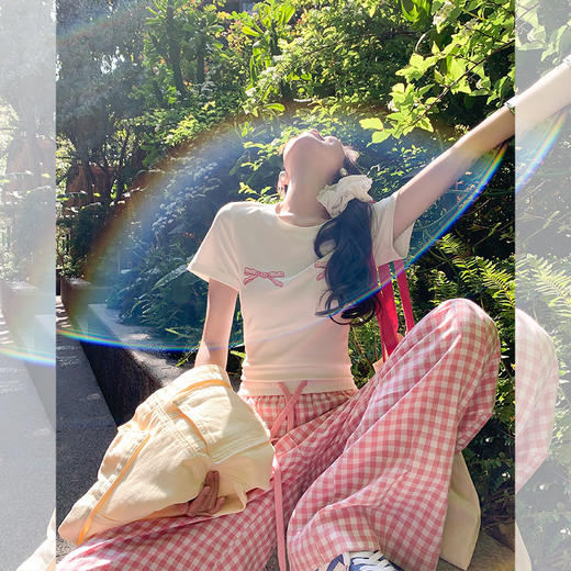 <曾小咸推荐> 【纯欲甜妹】两色蝴蝶结短袖 商品图0