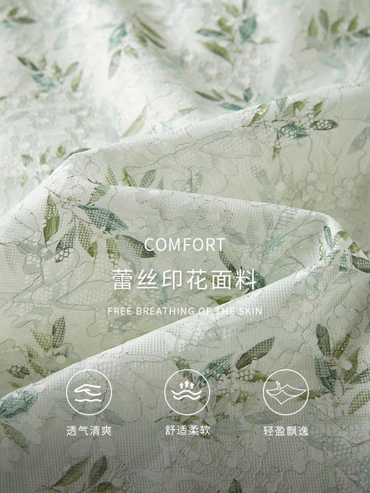 【专属特价】熙世界国风改良新中式蕾丝旗袍裙夏2025新款薄荷曼波碎花连衣裙 商品图3