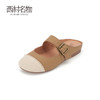 西村名物2024夏季新款时尚包头拖鞋女外穿平底休闲复古方扣勃肯拖X24AH11531 商品缩略图1