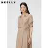 NEELLY纳俪商场同款收腰系带垂感连衣裙女夏通勤五分袖衬衫中长裙N24045Y01119 商品缩略图2