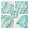 【梭织纯棉】爱帝女纯棉格纹家居服短袖短裤睡衣套装 商品缩略图4
