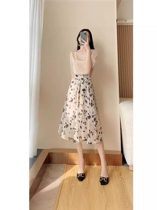 御姐轻熟风港味冷淡高级感套装法式茶歇名媛长裙绝美碎花连衣裙夏-ym 商品图4