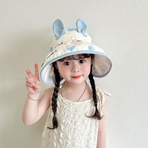【轻盈大帽檐，舒适透气！】夏季超萌可爱户外遮阳卡通空顶透气帽，双层大檐小童便携防晒软渔夫帽，立体造型 防晒也可可爱爱-QQ 商品图7