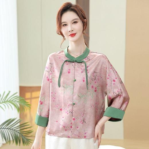 TZF-中国风妈妈装雪纺衫七分袖上衣 商品图7