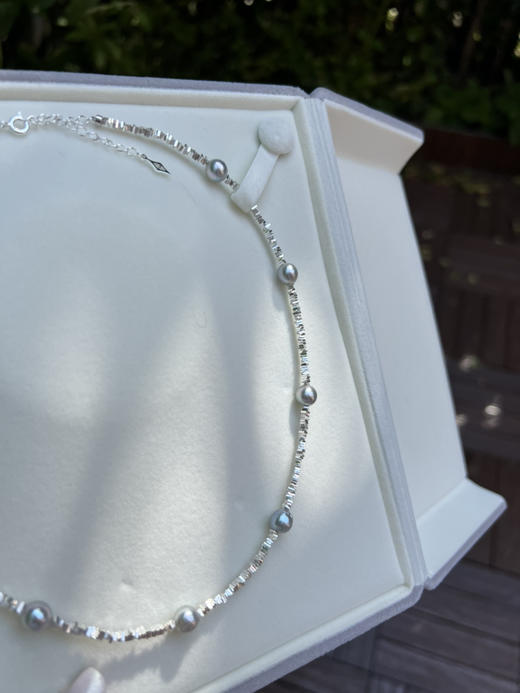 425-5无调色真多麻碎银子满天星项链 7-8mm真多麻海水珠 性价比max 商品图11