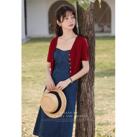 【65折秒杀】鹿向南《复古进行时》牛仔吊带连衣裙新款LXN28526 商品图3