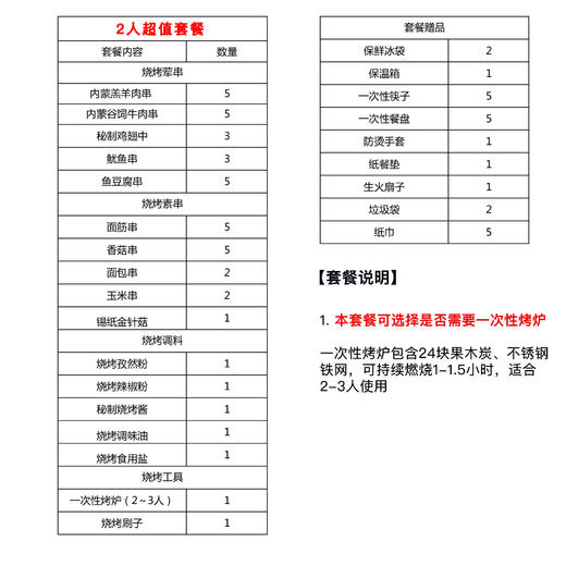 2人超值套餐（可选一次性烤炉） 商品图1