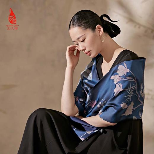 SAINTJOY/上久楷 女士宋锦双面长巾 围巾 瑶林百花 SCS23009 商品图1