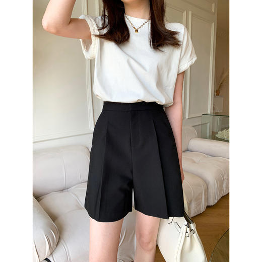 夏季【高级感西装短裤】高腰a字五分裤 显瘦设计感休闲中裤 商品图3