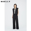 NEELLY纳俪商场同款V领双排扣马甲女夏季黑色洋气时髦高腰短外套N24051D01141 商品缩略图0