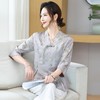 TZW-新中式雪纺衫七分袖小衫 商品缩略图2