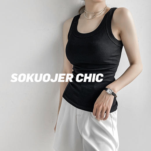 夏季【纯棉螺纹内搭背心】防走光 大码工字背心女 外穿打底外搭吊带 商品图3
