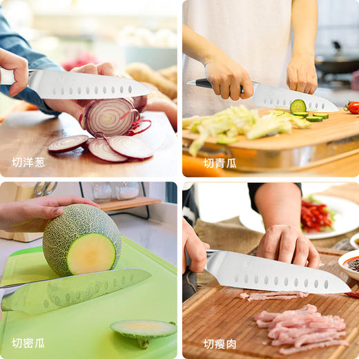 拓 海鸥三德刀家用防粘小菜刀不锈钢三德刀厨房菜刀西式多功能切肉厨刀 商品图2