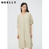 NEELLY纳俪商场同款桑蚕丝泡泡袖连衣裙女夏季气质V领中长直筒裙 商品缩略图2