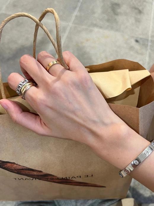 卡地经典低调简约戒圈  𝐥𝐨𝐯𝐞经典系列钛钢+‌V金+‫施华洛钻 商品图14