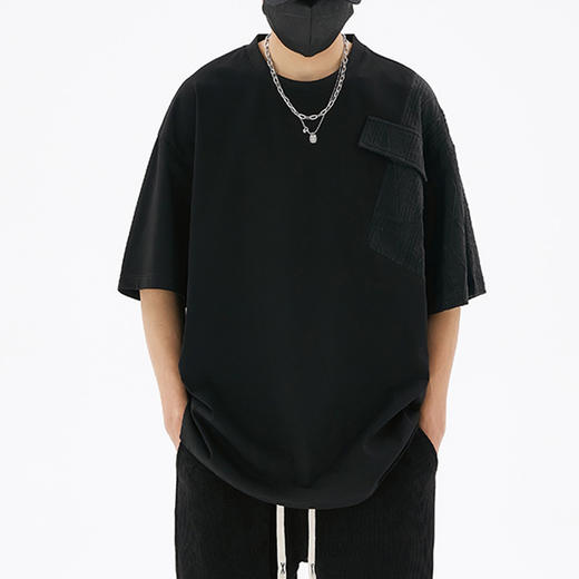 【新款DSY】大依优型大码圆领短袖T恤夏季加肥加大肥佬休闲宽松透气上衣男士半袖夏装 商品图1