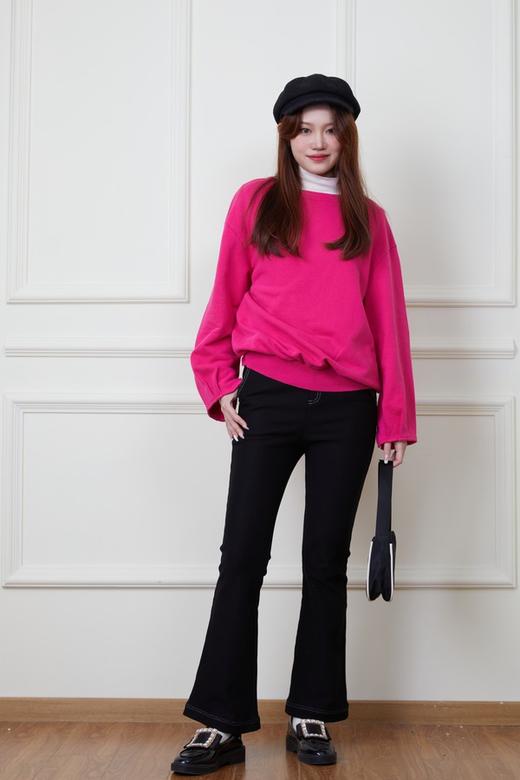 AVA 玫红色圆领百搭卫衣上衣 5328 商品图1