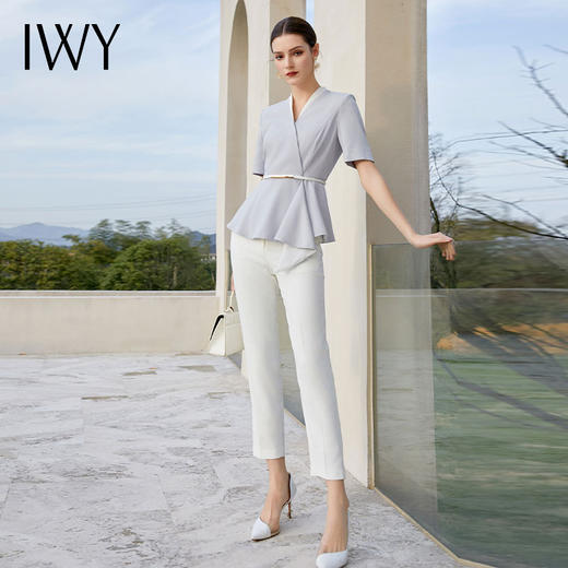 IWY/新款夏季职业装蓝色西装套装高端工作服女案场工装C1544+P1542 商品图0