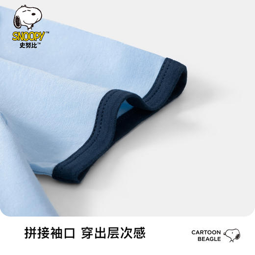 【130-165】【撞色收腰潮流t恤】【史努比】女童夏季撞色收腰潮流t恤（95%棉 5%氨纶） 商品图9