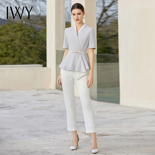 IWY/新款夏季职业装蓝色西装套装高端工作服女案场工装C1544+P1542 商品图3