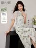 【专属特价】熙世界中式国风穿搭一整套女装竹叶印花欧根纱小衫半身裙两件套 商品缩略图0