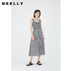 NEELLY纳俪商场同款黑白格吊带连衣裙女莱赛尔收腰显瘦度假风裙子N24051Y01146 商品缩略图0