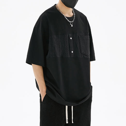 【新款DSY】大依优型大码圆领短袖T恤夏季加肥加大肥佬休闲宽松透气上衣男士半袖夏装 商品图2