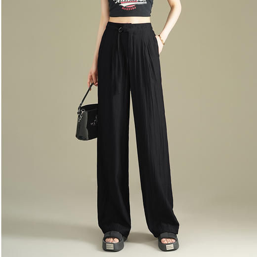 垂感修身显瘦时尚休闲裤，后腰松紧皱褶洋气阔腿裤MYX-QQ-1780-L 商品图1