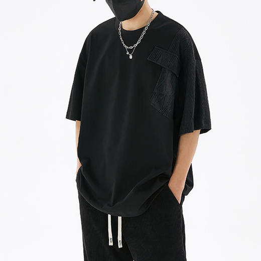 【新款DSY】大依优型大码圆领短袖T恤夏季加肥加大肥佬休闲宽松透气上衣男士半袖夏装 商品图2