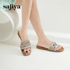 Safiya/索菲娅2024夏季闲适假日民族风珍珠水钻外穿平底凉拖 SF42110357 商品缩略图0