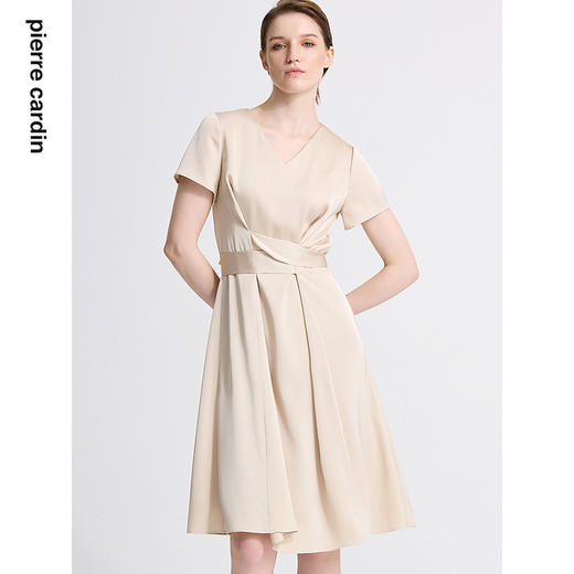 皮尔卡丹女装夏季新款通勤纯色职业修身连衣裙C42DS18M1
 商品图1