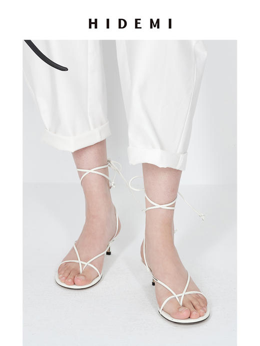 HIDEMI极简细带设计感绑带小猫跟凉鞋 商品图6