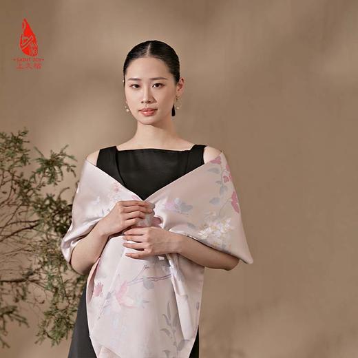 SAINTJOY/上久楷 女士宋锦双面长巾 围巾 瑶林百花 SCS23009 商品图5