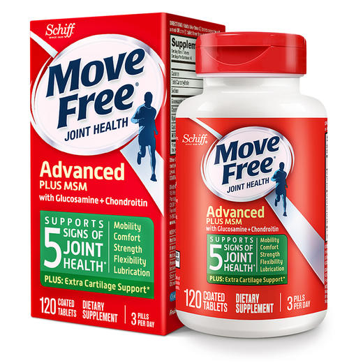 MoveFree 益节 氨糖维骨力绿瓶120粒x3瓶 商品图1