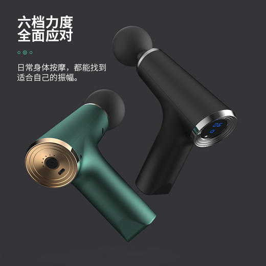 【掌控全身，解放你的肌肉】迷你便携，全身深度按摩，让办公族和运动爱好者告别酸痛肌肉。六档力度、四款按摩头，适合大肌肉群，释放压力，轻松舒缓！父亲节母亲节优选 商品图1