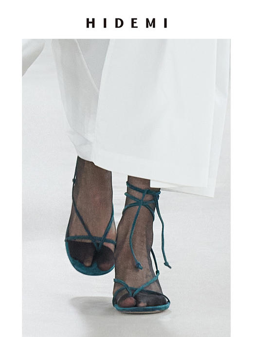 HIDEMI极简细带设计感绑带小猫跟凉鞋 商品图1
