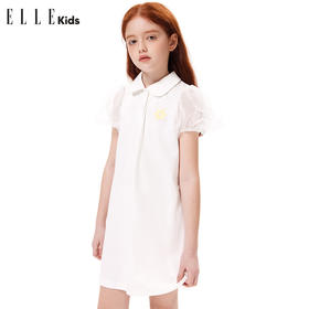 ELLEKIDS 童装 法式休闲polo网纱连衣裙