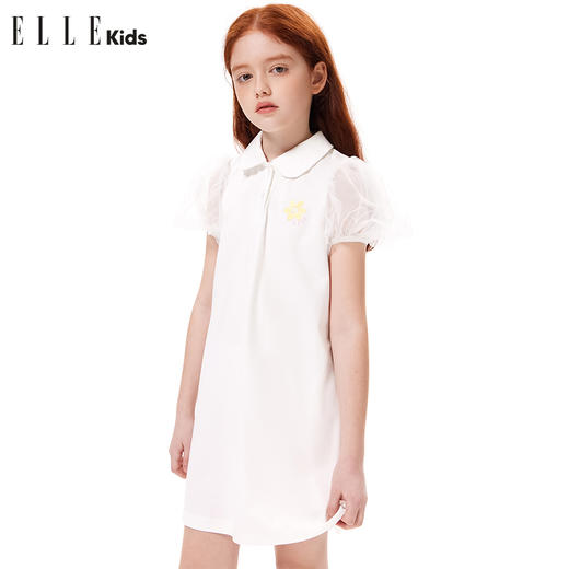 ELLEKIDS 童装 法式休闲polo网纱连衣裙 商品图0