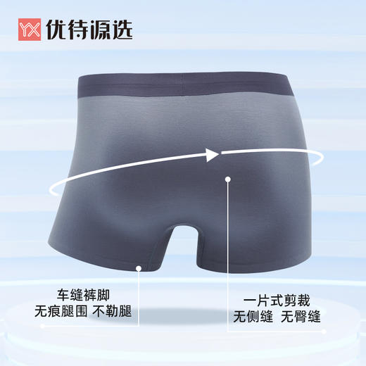 【59元3条，下单拍3】优待源选男士底裤青年简约纯色舒适四角内裤YXNM001 商品图1