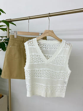 韩系镂空针织背心