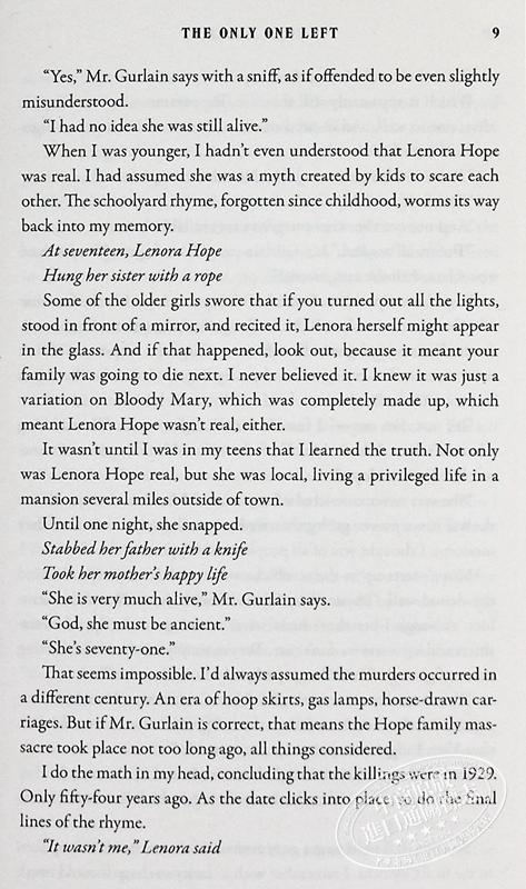 【中商原版】只剩下仅有一个 英文原版 The Only One Left Riley Sager 奇幻推理惊悚小说 商品图6