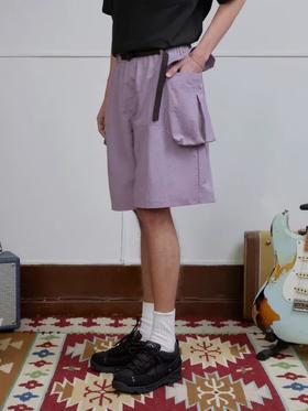 EVISTUB/E-4CDK141/三色复古机能调节口袋防泼工装宽松运动短裤