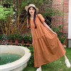 P&X设计师女装夏季宽松大码休闲连衣长裙824208260 焦糖色 商品缩略图2