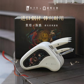 拓刀具海鸥敦煌礼盒菜刀套装家用不锈钢切片刀厨房白色刀具套装