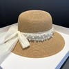 优雅编珍珠网纱，遮阳帽蝴蝶结法式帽LJX-007 商品缩略图5