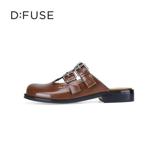 【伯爵奶茶】D:FUSE迪芙斯2024夏季新款复古雕花文艺包头玛丽珍穆勒拖DF41110160 商品图1